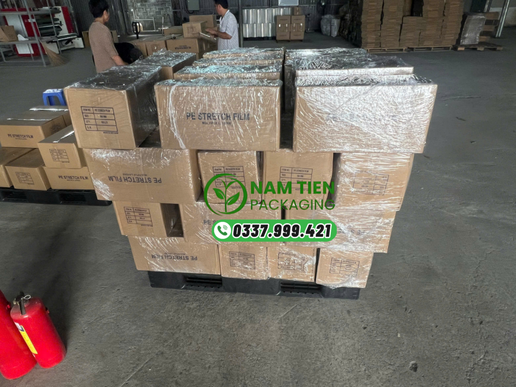 Màng PE Bọc Pallet, màng co quấn hàng
